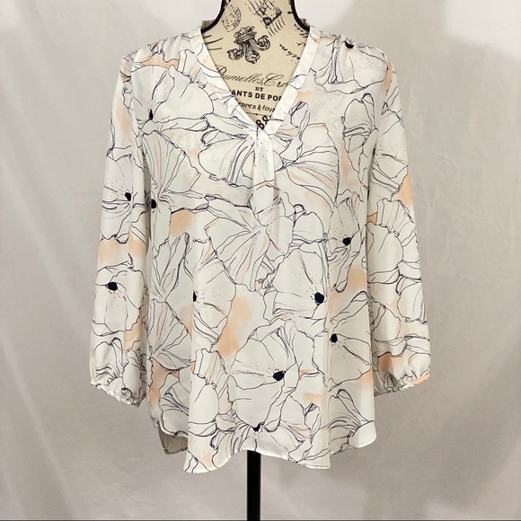 Saint Tropez West Tops - Saint Tropez Wear Floral Blouse Size Medium